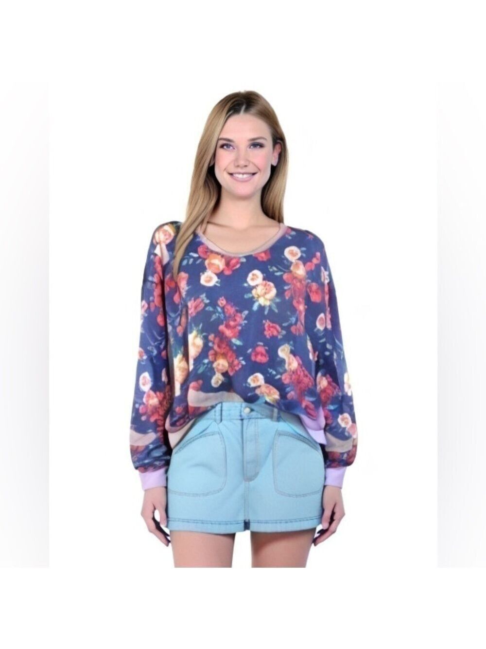 BonWorth Oversized Floral Pullover Sweatshirt